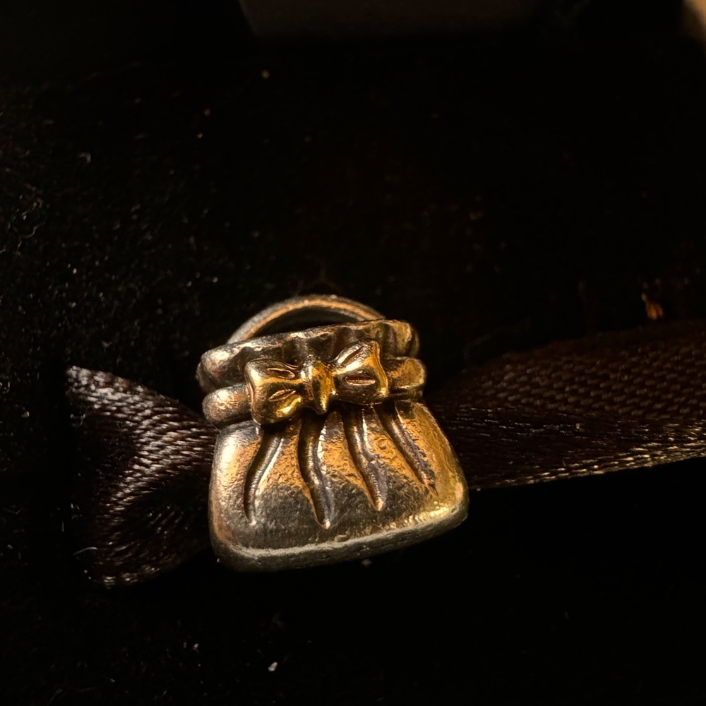 PANDORA AUTHENTIC BOW PURSE two tone